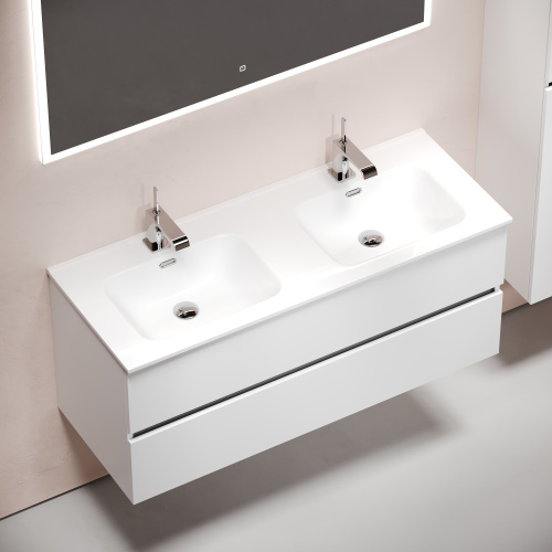 Тумба под раковину Sancos Urban UR120-2W 119х45х55 подвесная цвет белый - фото 4